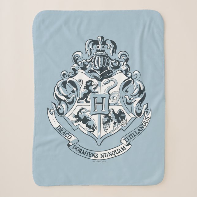 Couverture Sherpa Harry Potter | Cimier de Poudlard - Bleu (Devant)