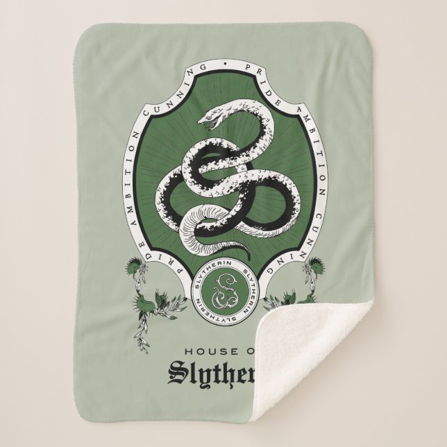 Couverture Sherpa HARRY POTTER™ | Délicat croquis SLYTHERIN™ Crest (Devant)