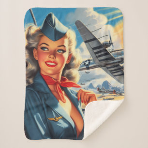 Couverture Sherpa Haut de la pince de l'aviation vintage