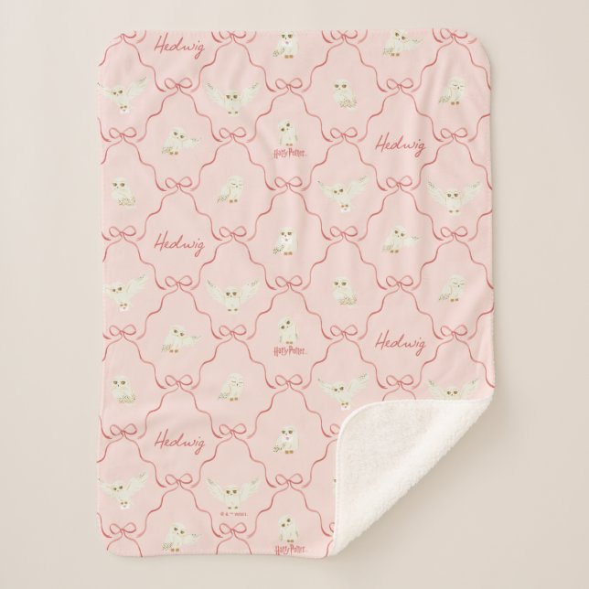 Couverture Sherpa Hedwig Pink Ribbon Pattern (Devant)