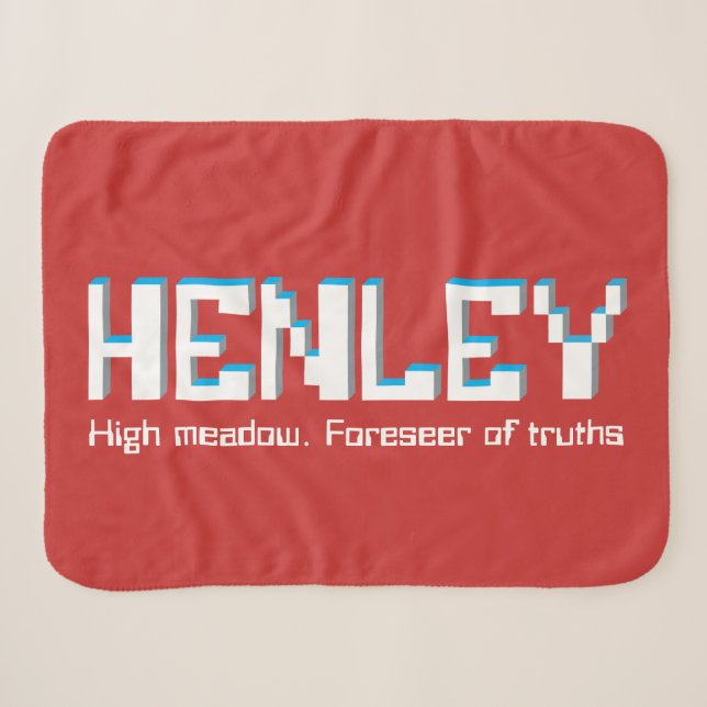 Couverture Sherpa Henley garçons nom et signification pixels jeux de (Devant (Horizontal))