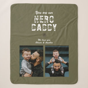 Couverture Sherpa Hero Daddy Father's Day 2 Photo Collage