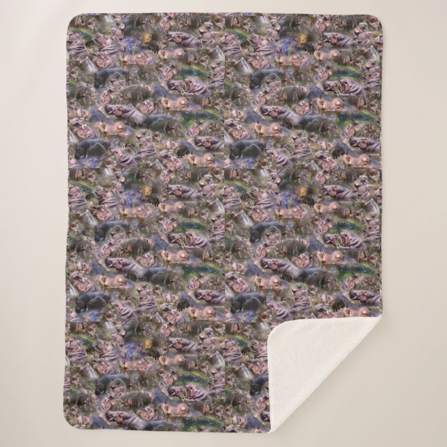 Couverture Sherpa Hippo Photo Collarge, (Devant)