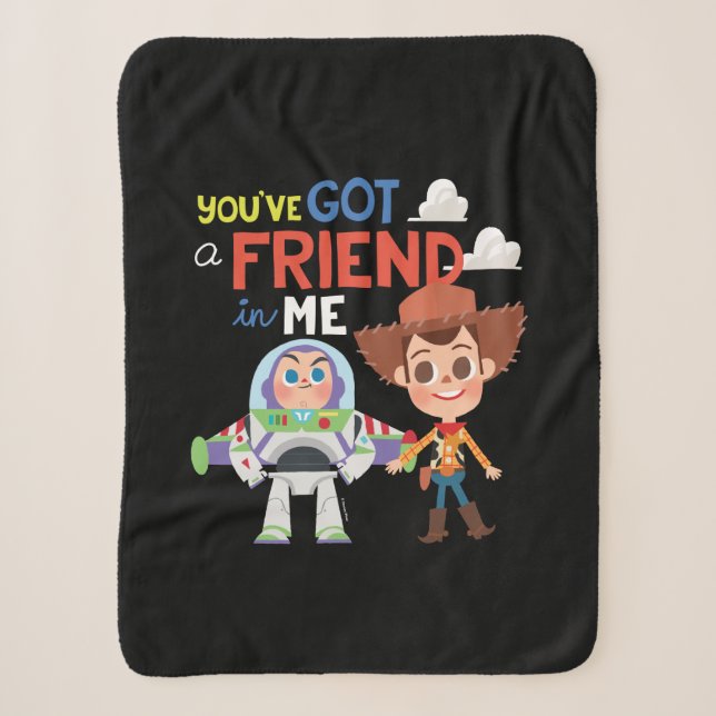 Couverture Sherpa Histoire du jouet | Caricature Buzz et Woody (Devant)