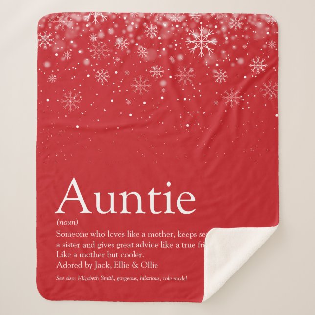 Couverture Sherpa Hiver Snowflakes Cool Tante Tante Citation vacance (Devant)