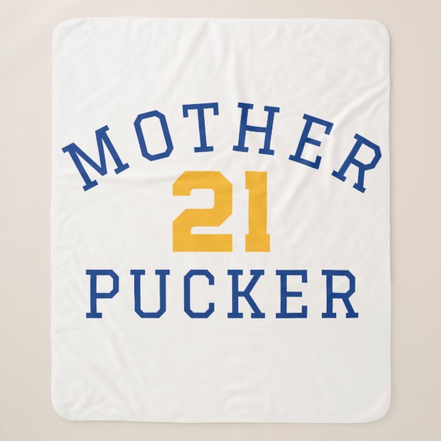 Couverture Sherpa Hockey Maman Blanche Mère Pucker Numéro personnali (Devant)