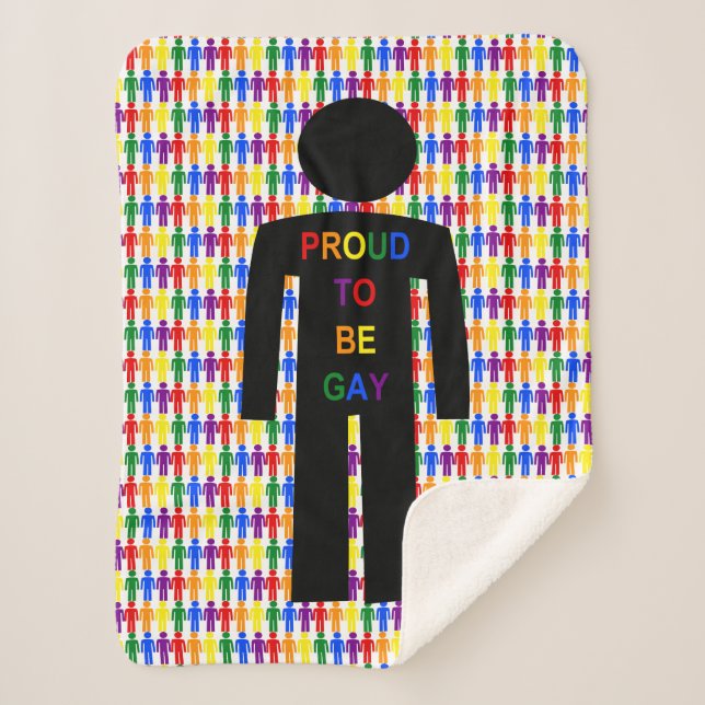 Couverture Sherpa Hommes gays LGBTQ Silhouette et arc-en-ciel (Devant)