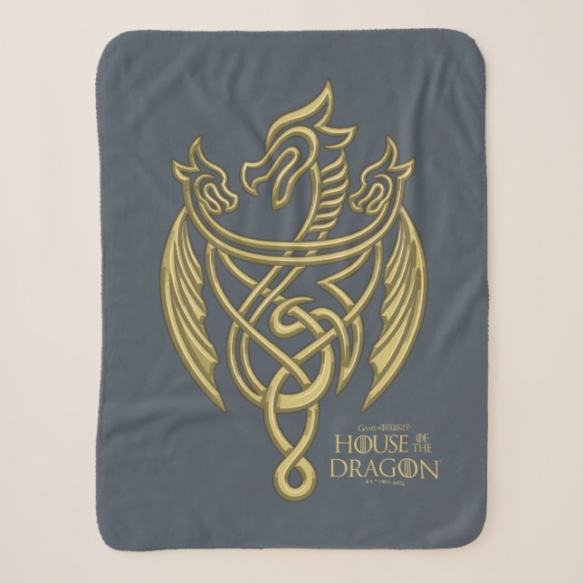 Couverture Sherpa HOUSE of the Dragon | Golden Filigree Dragon Crest (Devant)