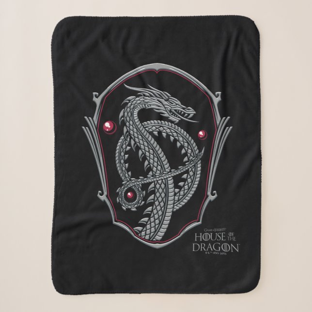 Couverture Sherpa HOUSE of the Dragon | Silver Dragon Crest (Devant)