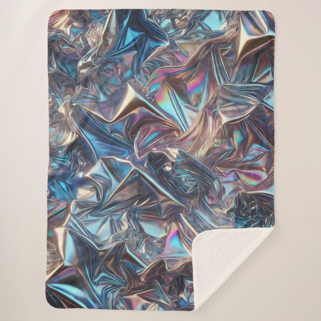 Couverture Sherpa Huile Chrome Ultra-Cosy Blanket - Flueur Futuriste (Devant)
