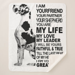 Couverture Sherpa I am your friend your partner your dog Great Dane