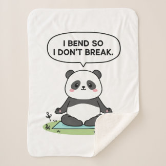 Couverture Sherpa “I Bend So I Don’t Break” panda design