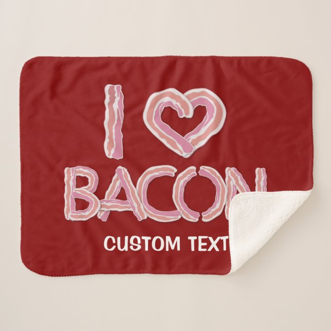 Couverture Sherpa I Love Bacon (Devant (Horizontal))