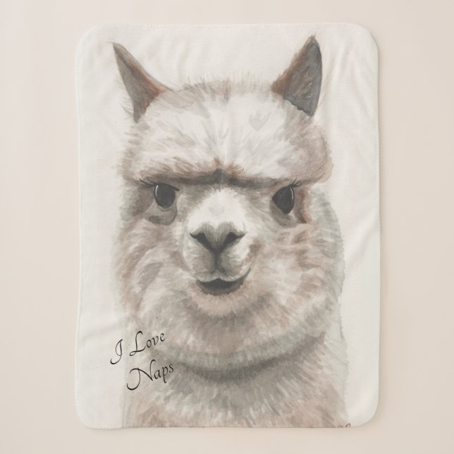 Couverture Sherpa I Love Naps Llama Sherpa Baby Blanket (Devant)