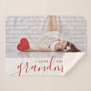 Couverture Sherpa I Love You Grand-mère Valentine's Day Cadeau Photo