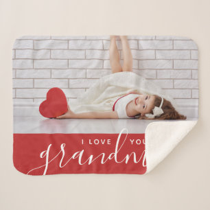 Couverture Sherpa I Love You Grand-mère Valentine's Day Cadeau Photo
