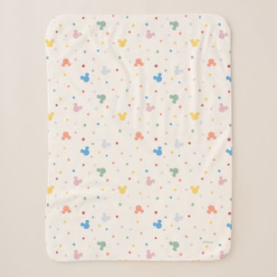 Couverture Sherpa Icône colorée de Mickey Mouse et motif de points j