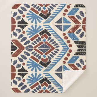 Couverture Sherpa Ikat Aztec : Ornement géométrique ethnique.