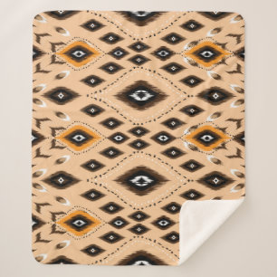 Couverture Sherpa Ikat Ethnic Geometry Folklore Motif