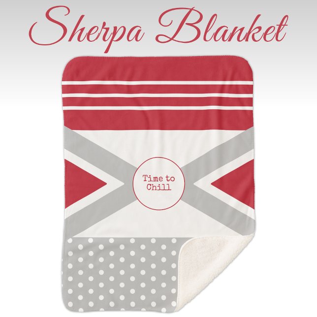 Couverture Sherpa Il est temps de refroidir rouge et gris (Créateur téléchargé)