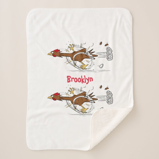 Couverture Sherpa Illustration amusante de poulet cool (Devant)