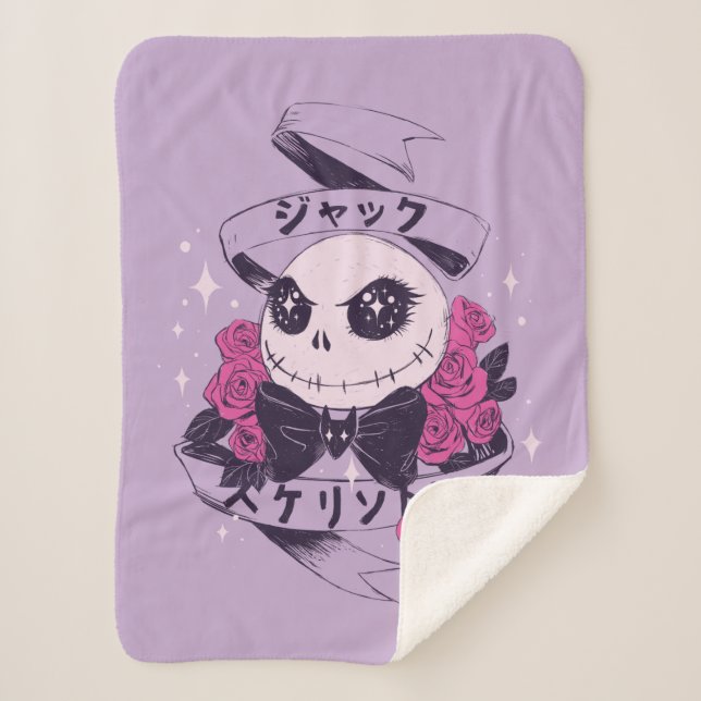 Couverture Sherpa Illustration Anime Jack Skellington & Rose (Devant)
