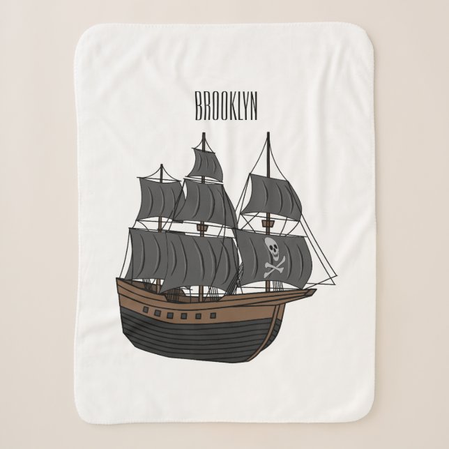 Couverture Sherpa Illustration de bateau pirate (Devant)