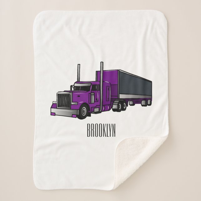 Couverture Sherpa Illustration de camion semi-remorque (Devant)