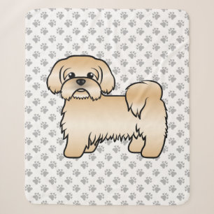 Couverture Sherpa Illustration de chien de dessin animé mignon Shih