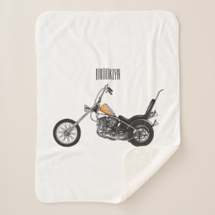 Couverture Sherpa Illustration de Chopper Motorcycle 1950