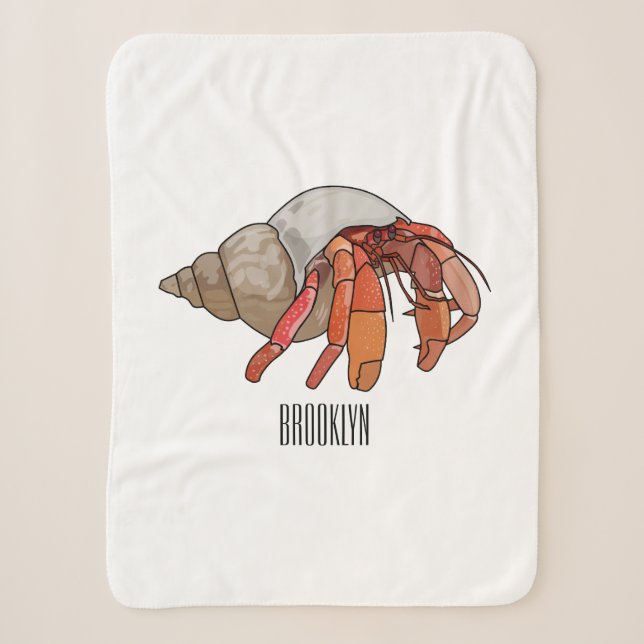 Couverture Sherpa Illustration de crabe ermite (Devant)