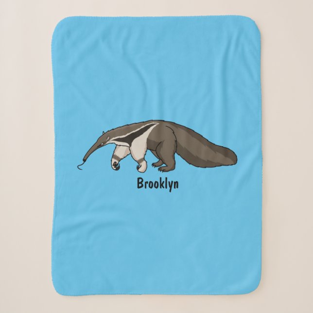 Couverture Sherpa Illustration de dessin animé d'Anteater happy (Devant)