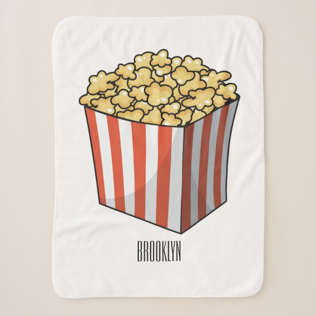 Couverture Sherpa Illustration de dessin animé Popcorn (Devant)