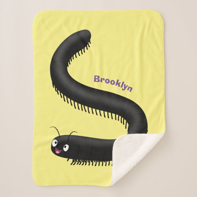 Couverture Sherpa Illustration de dessin mignon millipede (Devant)