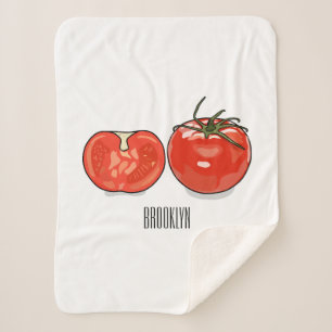 Couverture Sherpa Illustration de dessin sur la tomate