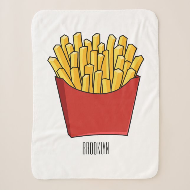 Couverture Sherpa Illustration de frites (Devant)