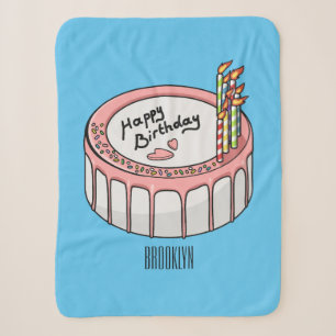 Couverture Sherpa Illustration de gâteau d'anniversaire