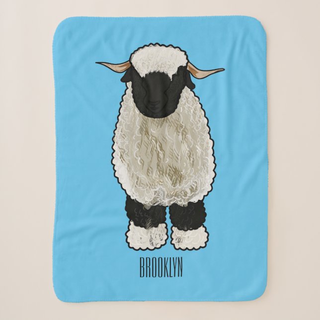 Couverture Sherpa Illustration de la caricature de mouton Valais Bla (Devant)