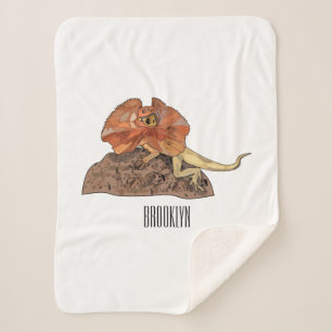 Couverture Sherpa Illustration de lézard à col frisé