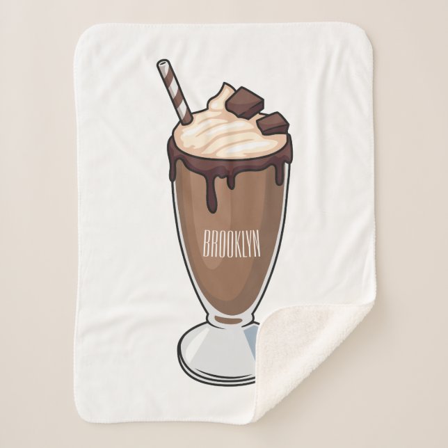 Couverture Sherpa Illustration de milk-shake au chocolat (Devant)