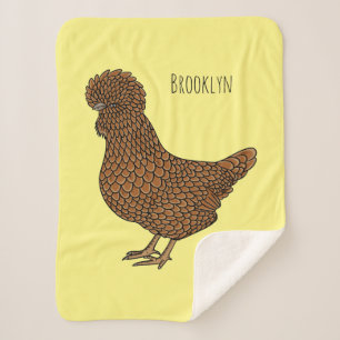 Couverture Sherpa Illustration de poulet à la polis chamois