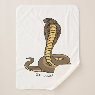Couverture Sherpa Illustration de serpent à cobra Brown