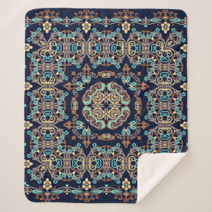 Couverture Sherpa Illustration décorative ethnique abstraite
