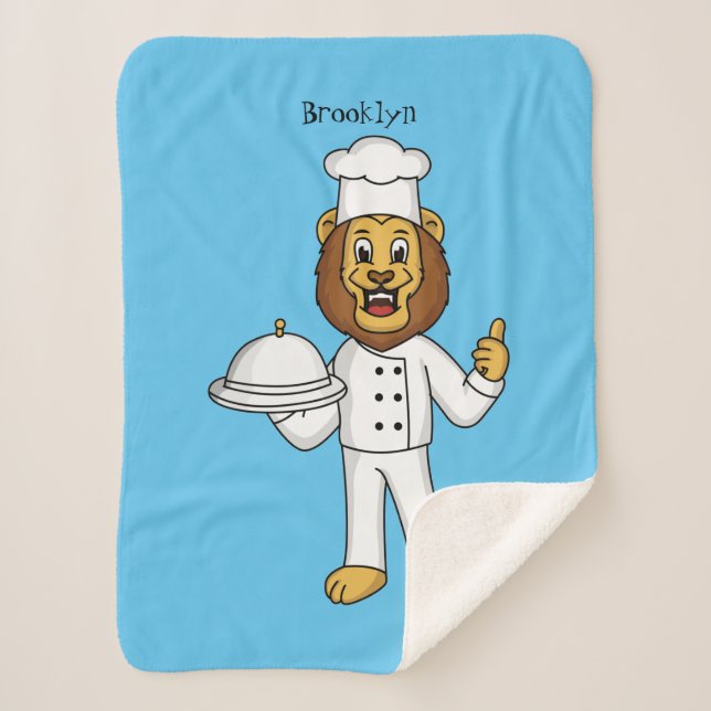 Couverture Sherpa Illustration du chef mignon lion (Devant)