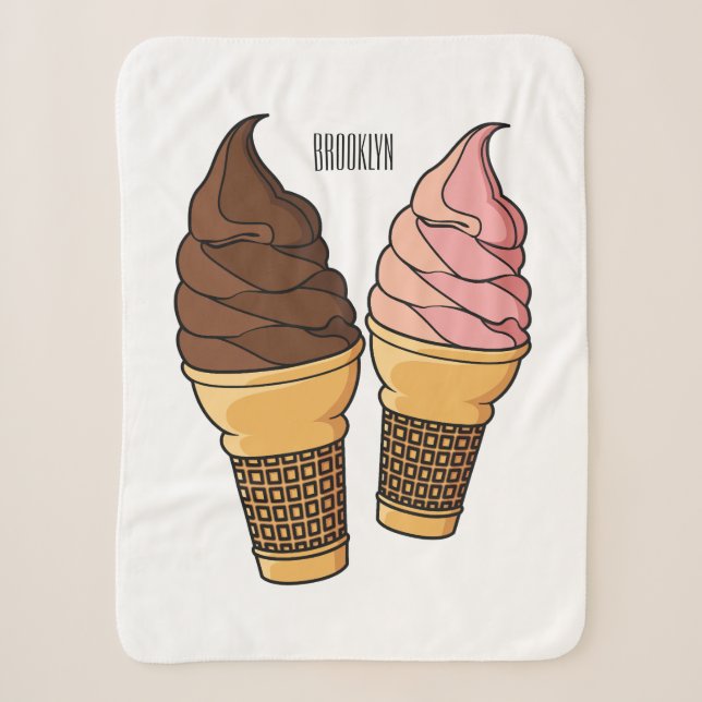 Couverture Sherpa Illustration du cône de crème glacée (Devant)