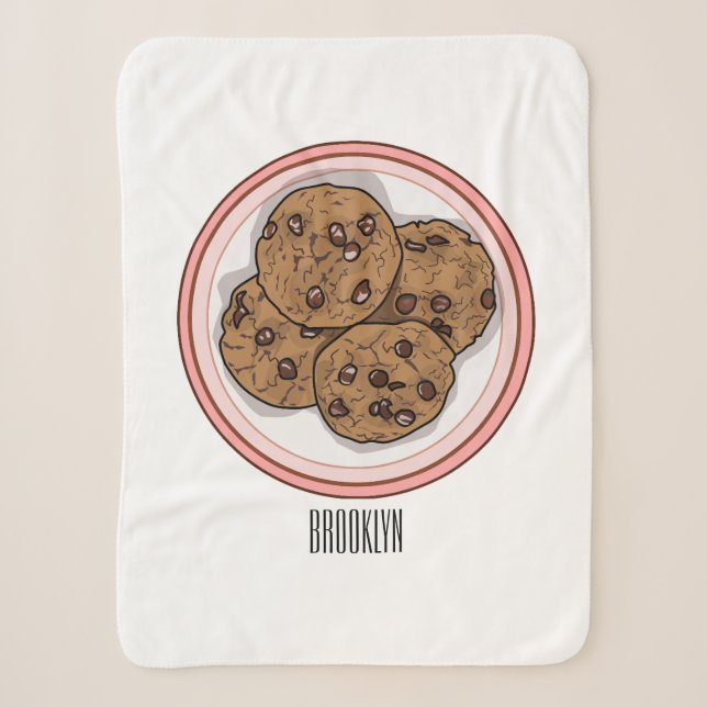 Couverture Sherpa Illustration du cookie de puce à chocolat (Devant)