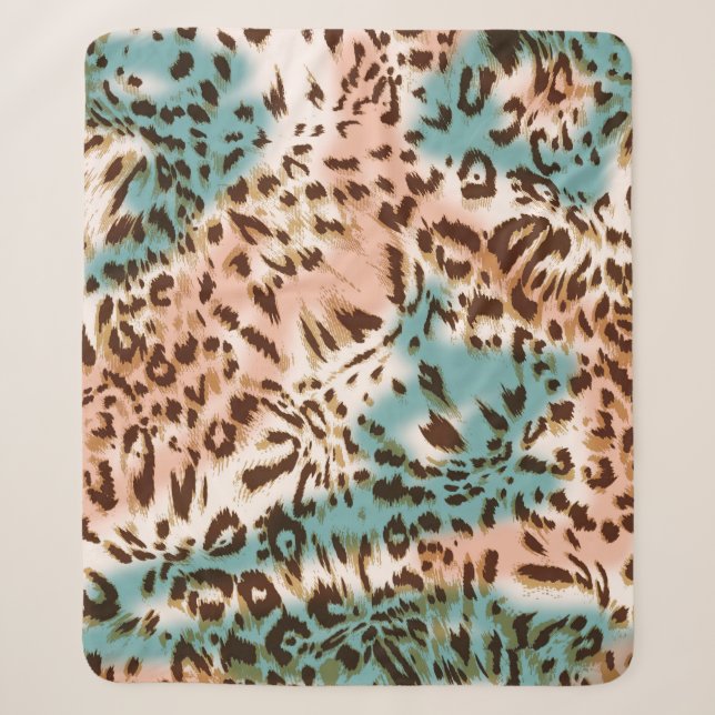 Couverture Sherpa Illustration du motif léopard, poster de animal (Devant)