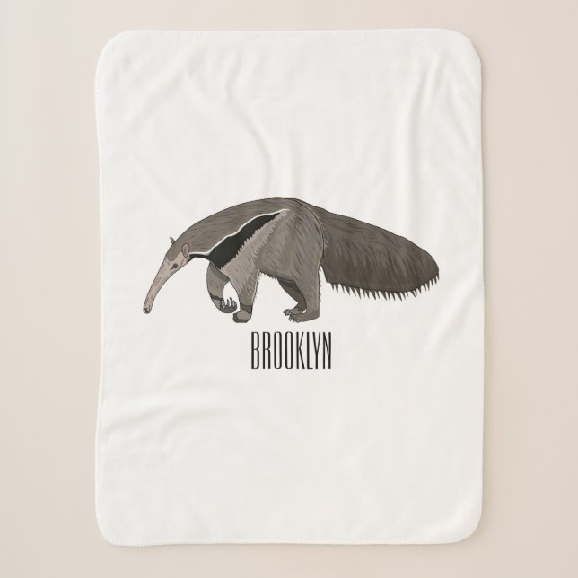 Couverture Sherpa Illustration d'un dessin animé d'Anteater (Devant)