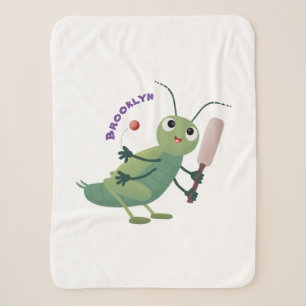 Couverture Sherpa Illustration d'un insecte du cricket vert mou