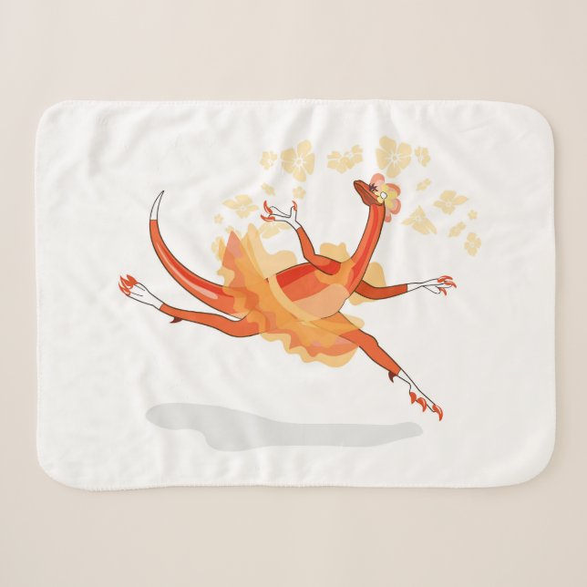 Couverture Sherpa Illustration D'Un Raptor Danseur Ballerina. 2 (Devant (Horizontal))